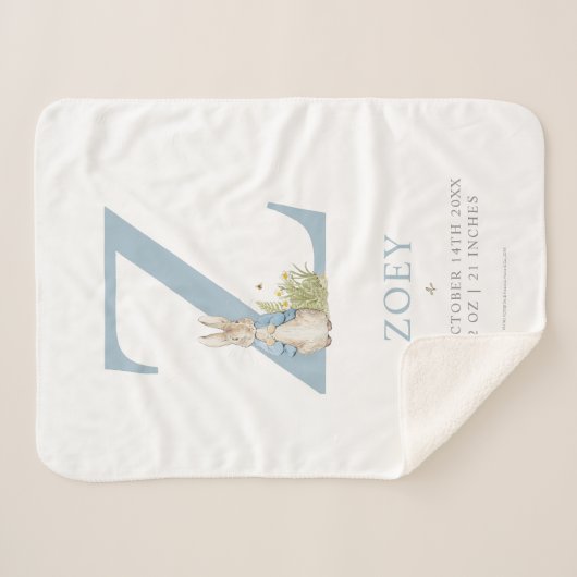 Peter Rabbit | Personalized Letter Z Sherpadecke (Vorderseite (Horizontal))