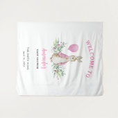 Peter Rabbit Pink Baby Dusche Wandteppich (Vorderseite (Horizontal))