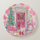 Peter Rabbit Pink Cushion Rundes Kissen (Rückseite)