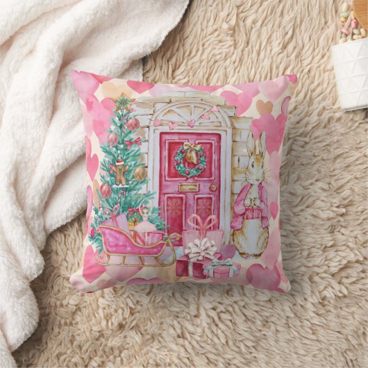 Peter Rabbit Pink Cushion Square Kissen (Decke)
