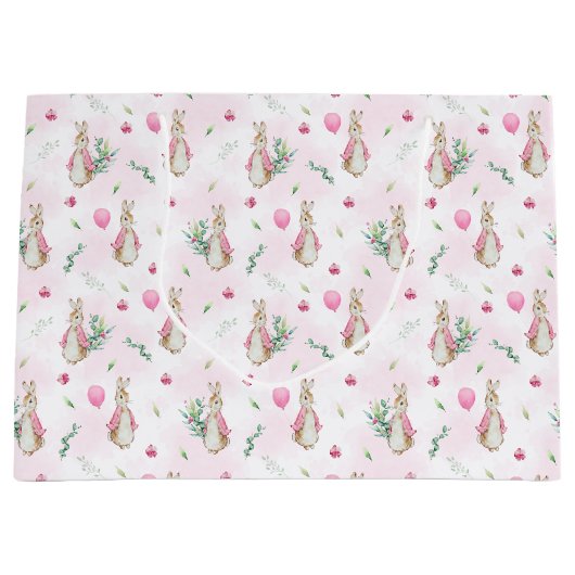 Peter Rabbit Pink Große Geschenktüte (Vorderseite)