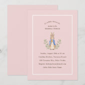 Peter Rabbit Pink Vintag Baby Dusche Einladung (Vorne/Hinten)