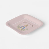 Peter Rabbit Pink Vintag Baby Dusche Pappteller (Gewinkelt)