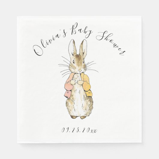 Peter Rabbit Pink & Yellow Baby Dusche Serviette (Vorderseite)