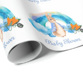 Peter Rabbit Rainbow Carrots Boy Baby Shower Geschenkpapier (Rolleneckpunkt)