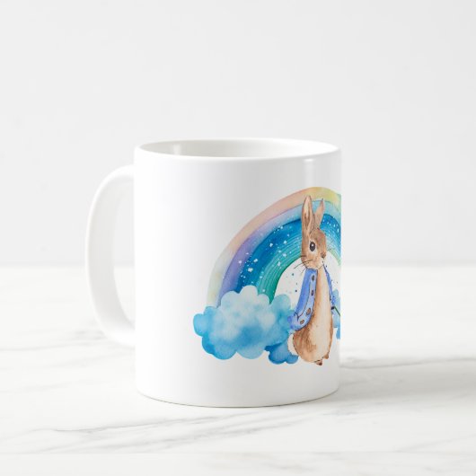 Peter Rabbit Rainbow Carrots Boy Baby Shower Kaffeetasse (Vorderseite Links)