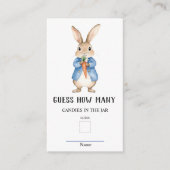 Peter Rabbit rät wie viele Baby Showspiele Begleitkarte (Vorderseite)