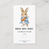 Peter Rabbit rät wie viele Baby Showspiele Begleitkarte (Vorderseite)