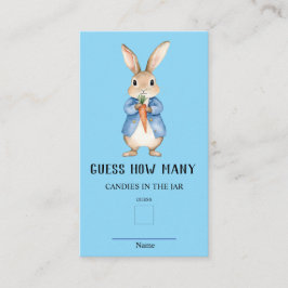 Peter Rabbit rät wie viele Baby Showspiele Begleitkarte