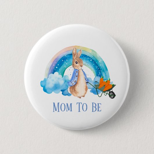 Peter Rabbit Regenbogen Carrots Mama zu sein Button (Vorderseite)