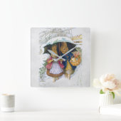 Peter Rabbit (Regenschirm) Quadratische Wanduhr (Zuhause)