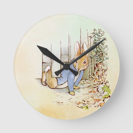 Peter Rabbit Runde Wanduhr (Vorderseite)