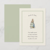 Peter Rabbit Sage Green Vintag Baby Book Begleitkarte (Vorne/Hinten)