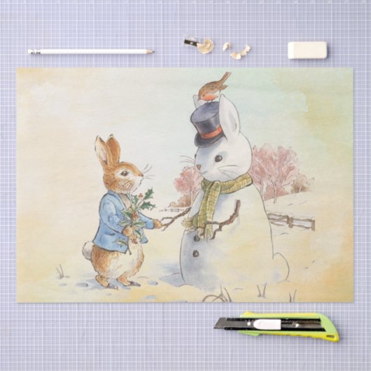 Peter Rabbit (Schneemann) Gewebepapier Seidenpapier (Handwerk)