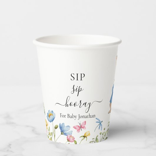 Peter Rabbit Sip Hooray Babydusche Pappbecher (Vorderseite)
