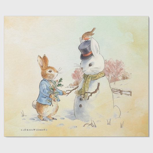 Peter Rabbit (Snowman) Geschenkpapier (Flach)