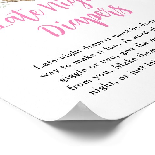 Peter Rabbit Spate Night Diapers signieren Poster (Ecke)