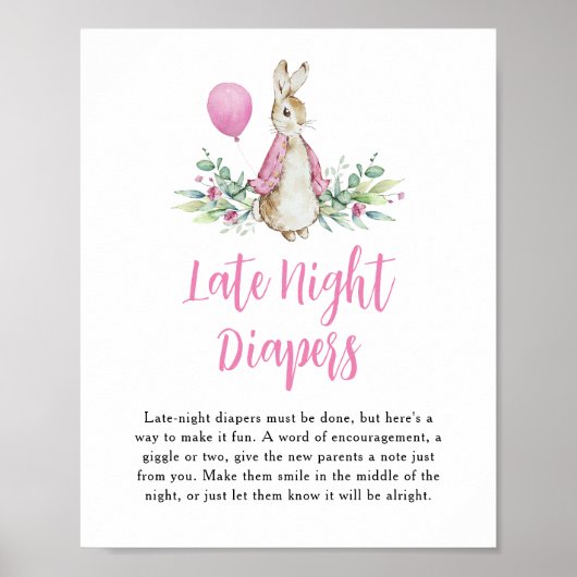 Peter Rabbit Spate Night Diapers signieren Poster (Vorne)