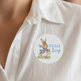 Peter Rabbit Team Boy Gender Reveal Runder Aufkleber