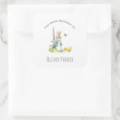 Peter rabbit 'This Book Belongs'Kids Buchzeichen Quadratischer Aufkleber (Tasche)