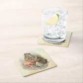 Peter Rabbit und Beniamin Bunny Rechteckiger Pappuntersetzer (Vor Ort)