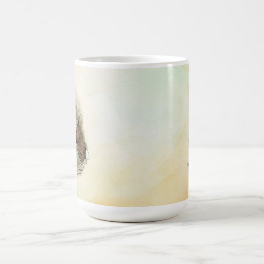 Peter Rabbit und Beniamin Bunny Square Sticker Kaffeetasse (Mittel)