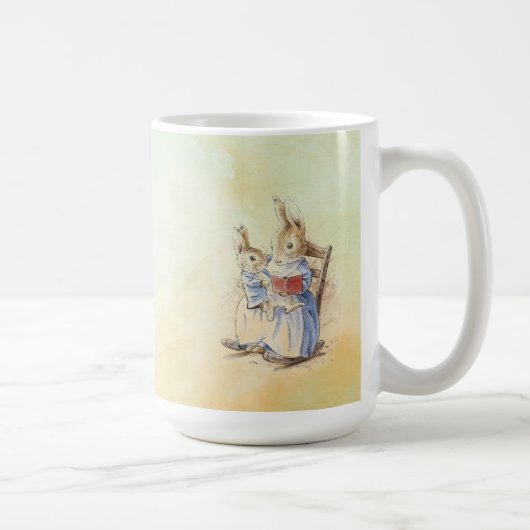 Peter Rabbit und Beniamin Bunny Square Sticker Kaffeetasse (Rechts)