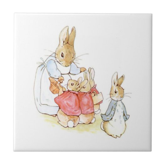 Peter Rabbit und seine Schwester (von Beatrix Pott Fliese (Vorderseite)