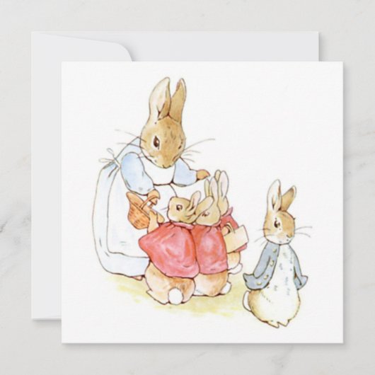 Peter Rabbit und seine Schwester (von Beatrix Pott Karte (Vorderseite)