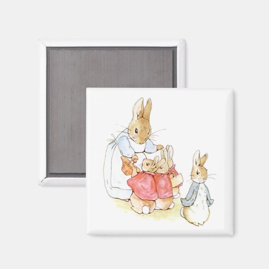 Peter Rabbit und seine Schwester (von Beatrix Pott Magnet (Vorderseite/Rückseite)