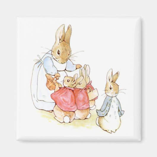 Peter Rabbit und seine Schwester (von Beatrix Pott Magnet (Vorne)