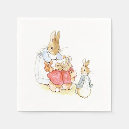 Peter Rabbit und seine Schwester (von Beatrix Pott Serviette (Vorderseite)