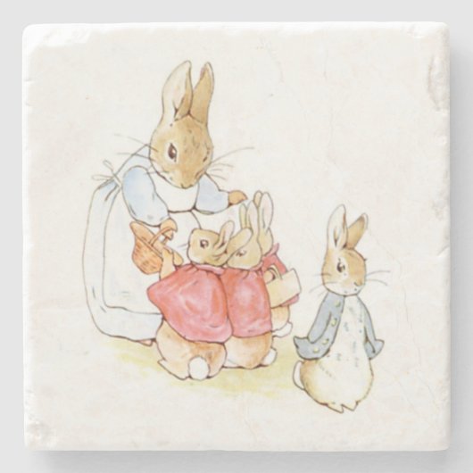 Peter Rabbit und seine Schwester (von Beatrix Pott Steinuntersetzer (Vorderseite)