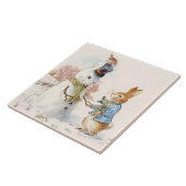 Peter Rabbit und Snowman von Beatrix Potter Fliese (Seite)