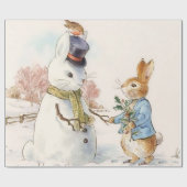 Peter Rabbit und Snowman von Beatrix Potter Geschenkpapier (Flach)