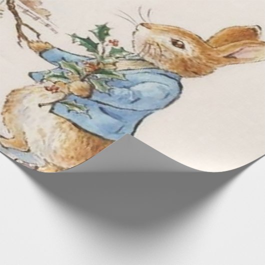 Peter Rabbit und Snowman von Beatrix Potter Geschenkpapier (Ecke)