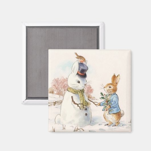 Peter Rabbit und Snowman von Beatrix Potter Magnet (Vorderseite/Rückseite)