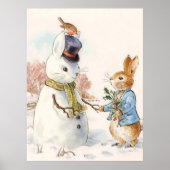 Peter Rabbit und Snowman von Beatrix Potter Poster (Vorne)