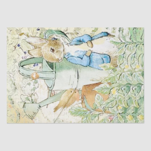 Peter Rabbit und Vogelzellenpapier Seidenpapier (Vorderseite)