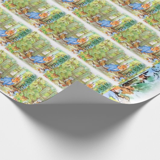 Peter Rabbit Under Garden Fence Geschenkpapier (Ecke)