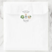 Peter Rabbit Veggie Basket Baby Shower Gefallen Runder Aufkleber (Tasche)