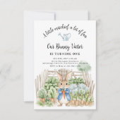 Peter Rabbit Veggie Garden Party First Birthday Einladung (Vorderseite)