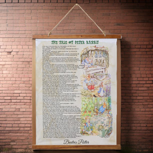 Peter Rabbit von Beatrix Potter Wandteppich Mit Holzrahmen