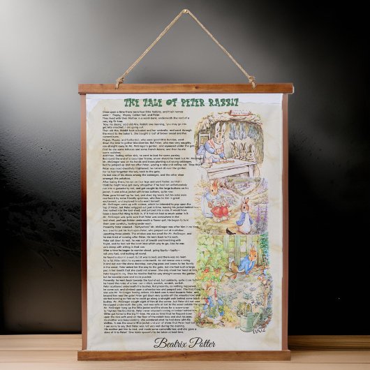 Peter Rabbit von Beatrix Potter Wandteppich Mit Holzrahmen