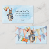 Peter Rabbit Watercolor Baby Boy Diaper Raffle Visitenkarte (Vorne/Hinten)
