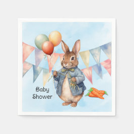 Peter Rabbit Watercolor Boy Baby Shower Serviette