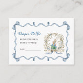 Peter Rabbit Watercolor Diaper Raffle Blue Wreath Begleitkarte (Vorderseite)