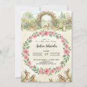 Peter Rabbit watercolor flower animal baby shower Einladung (Vorderseite)