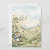 Peter Rabbit watercolor flower animal baby shower Einladung (Rückseite)