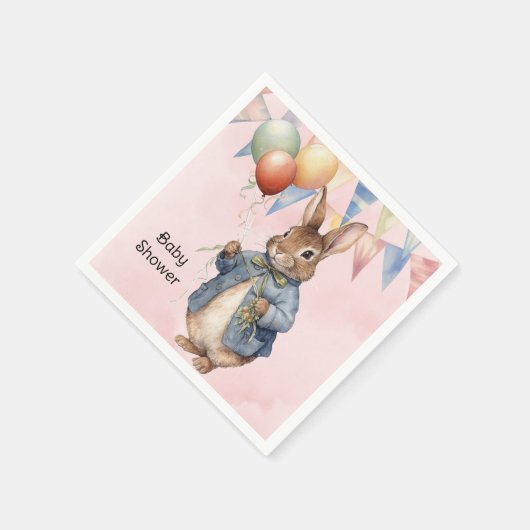 Peter Rabbit Watercolor Girl Babydusche Serviette (Ecke)